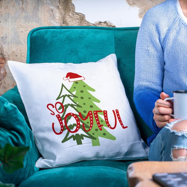 Coussin Noël Tellement Joyeux Moderne Cute Arbres Whimsica (Créateur téléchargé)