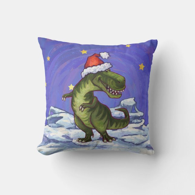 Coussin Noël Tyrannosaurus (Recto)