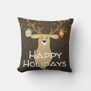 Coussin Noël Vacances Rustique Cerf Hiver Fantaisiste