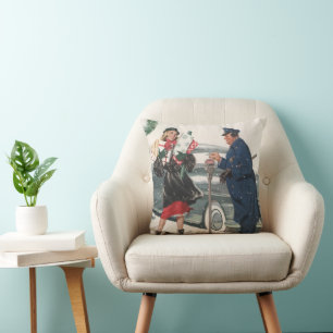 Coussin Noël Vintage, Shopping Présente Policeman