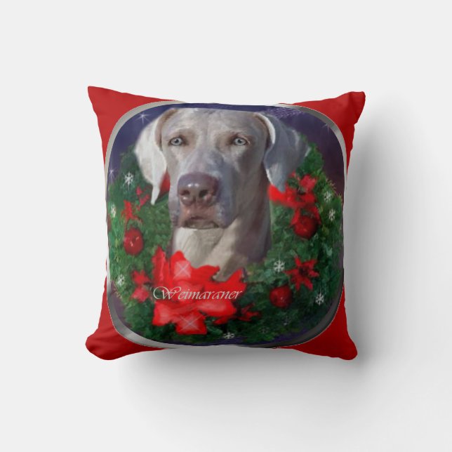 Coussin Noël Weimaraner (Recto)