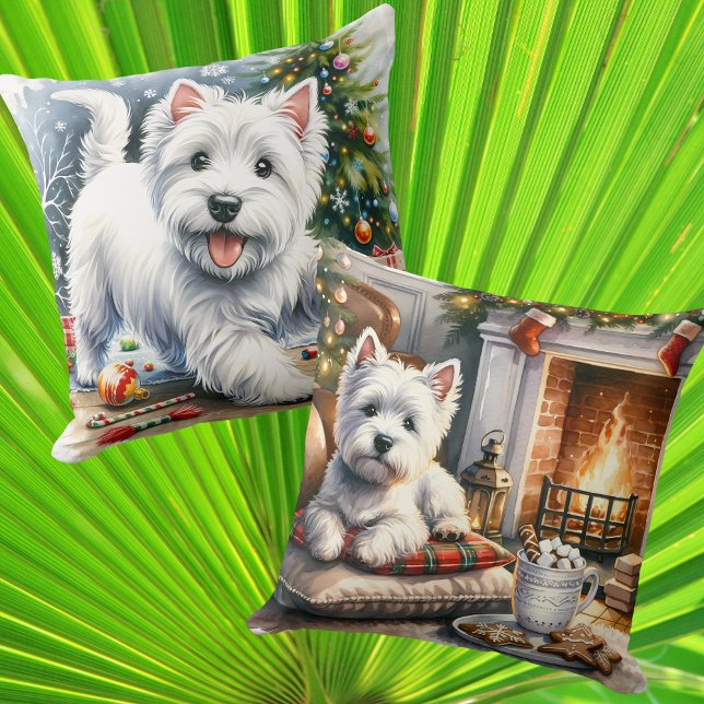 Coussin Noël Westie (Créateur téléchargé)