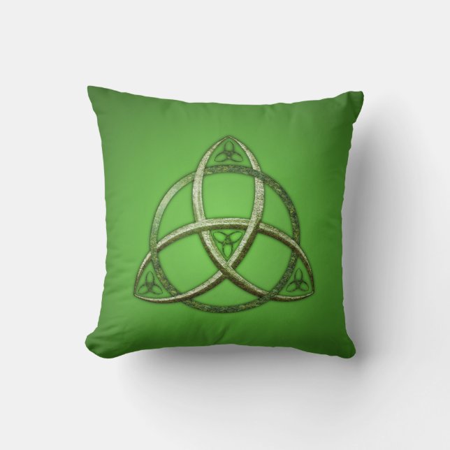 Coussin Noeud celtique vert de trinité (Recto)