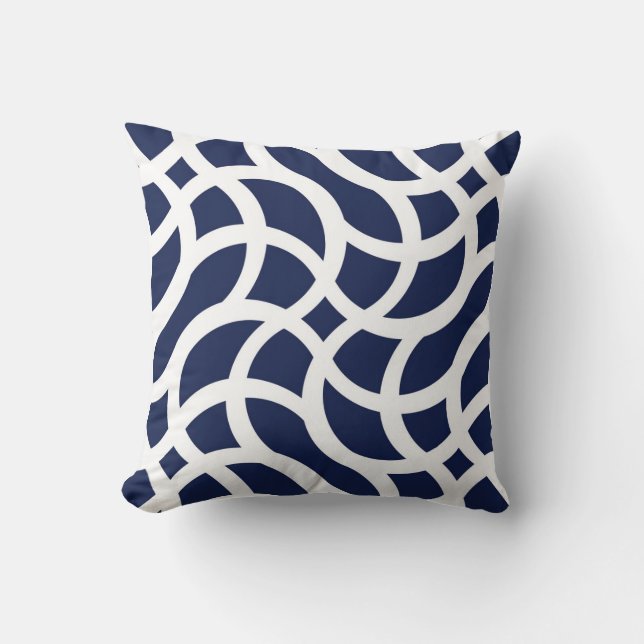 Coussin Noeud de blé - marine (Recto)