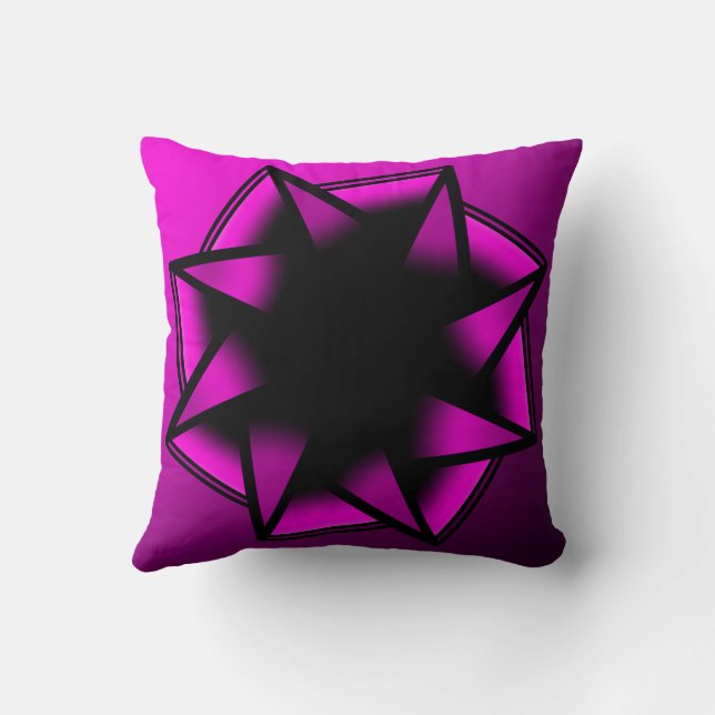 Coussin Nœud en étoile dégradé rose chaud (Verso)