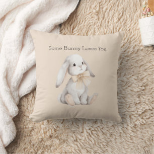 Coussin Nœud Papillon Peach Un Lapin T'aime