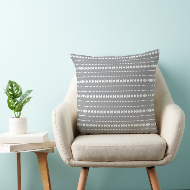Coussin Nœuds et points blancs et gris (Chaise)