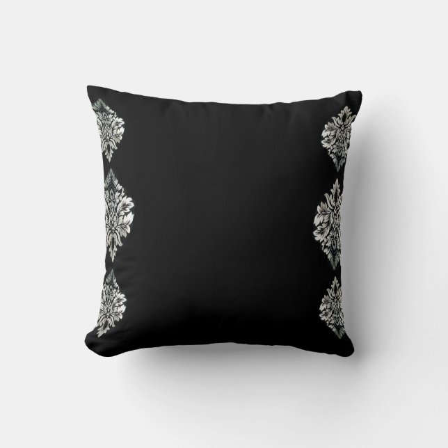 Coussin noir 41 x 41 cm de jet de Siver Damas (Recto)