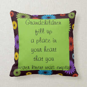 Coussin noir avec citation pour grands-parents et 