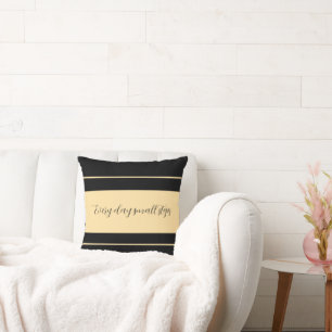 Coussin Noir & Beige large rayé