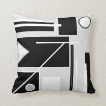 Noir, blanc et gris Abstrait Mid Century moderne
