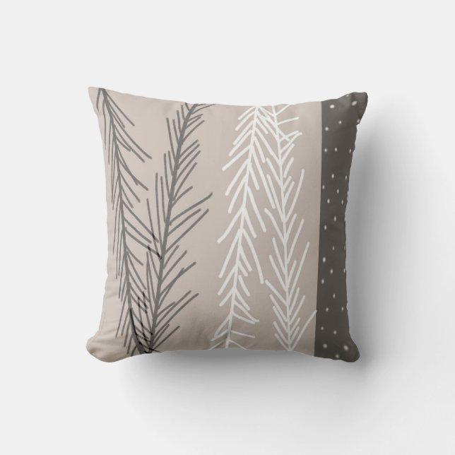 coussin noir, blanc, gris art de la nature abstrai (Recto)