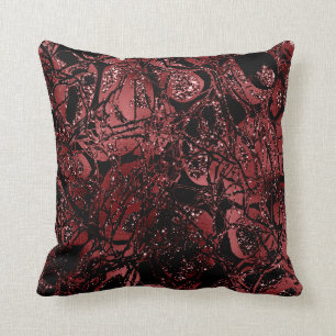 Coussin Noir Bourgogne de rouge foncé d'abrégé sur part