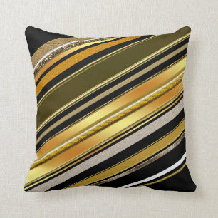Coussin noir de coussin de style d'art déco d'or