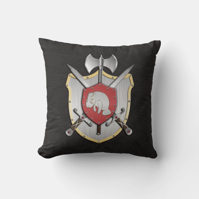 Coussin Noir de lamantin de crête de bataille (Recto)