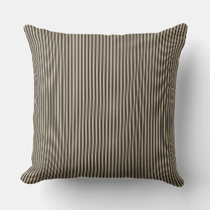 Coussin Noir et beige à rayures fines