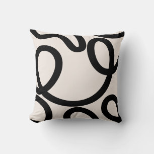 Coussin Noir et blanc Abstrait