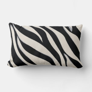 Coussin noir et blanc chic audacieux d'impression