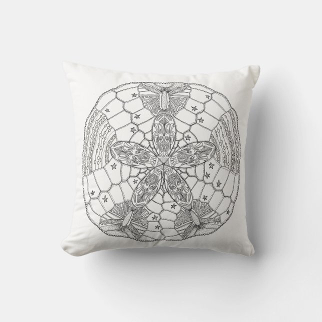 Coussin noir et blanc de jet avec la conception de (Recto)