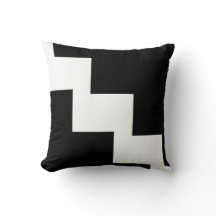 Coussin noir et blanc de lancer de Chevron