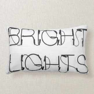 Coussin noir et blanc d'enseigne au néon lumineux