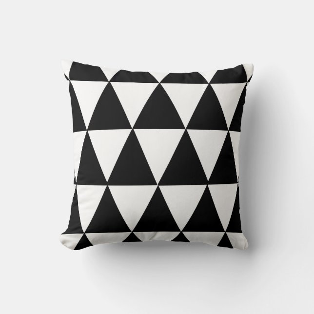 Coussin noir et blanc moderne de motif (Recto)