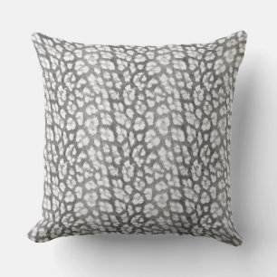 Coussin Noir et blanc monochrome, léopard motif