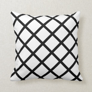 Coussin Noir et blanc, motif en treillis, joli accent tho