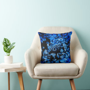Coussin Noir et bleu Abstrait