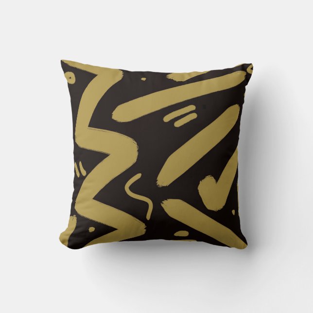 Coussin Noir et or de la tribu (Recto)
