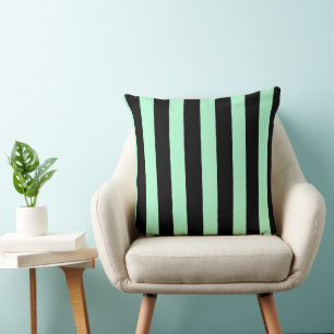 Coussin Noir et vert menthe