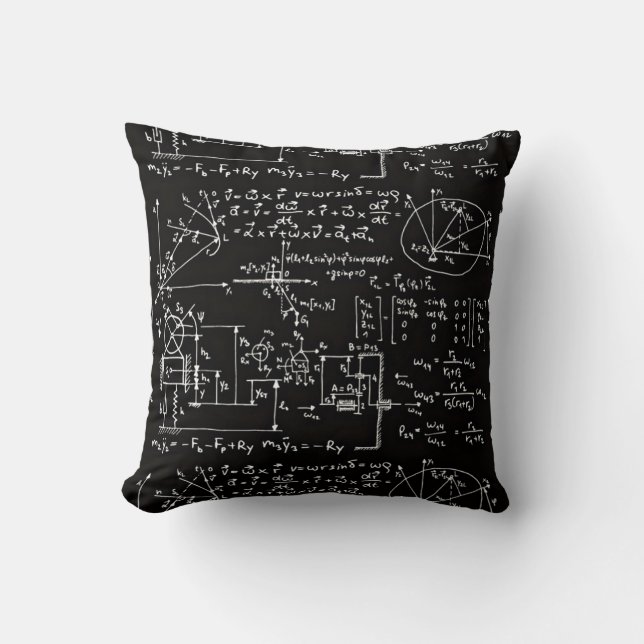 Coussin Noir Geeky de mathématiques de maths (Recto)