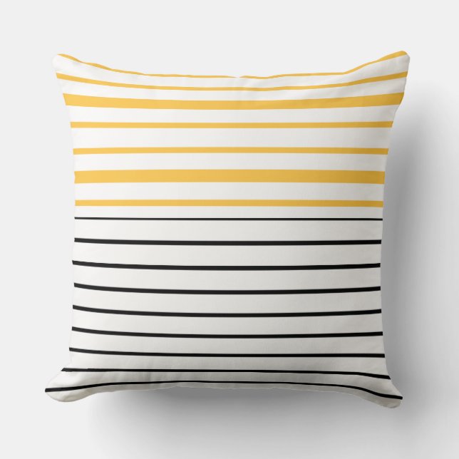 Coussin Noir Jaune Et Blanc Gratté (Recto)