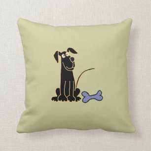 Coussin noir mignon AJ de chiot