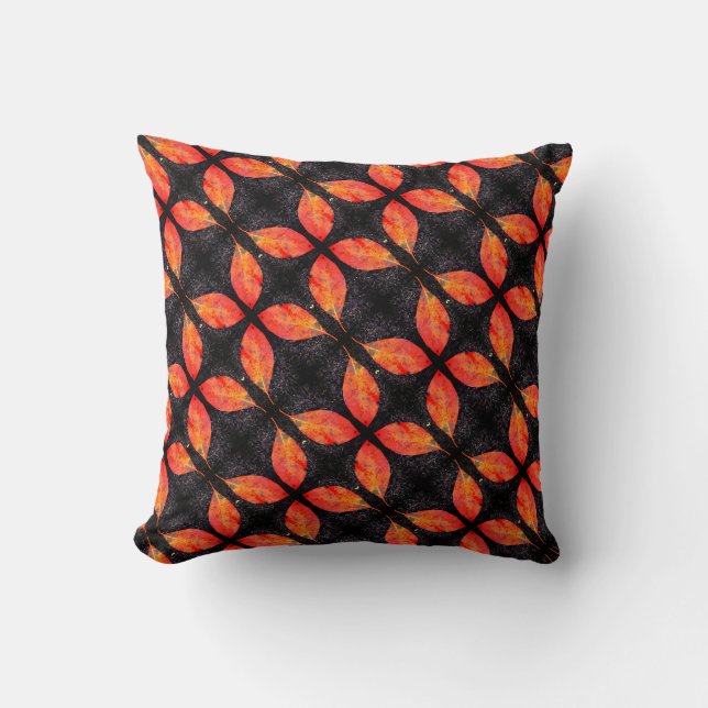 Coussin Noir orange rouge chute laisse solide (Recto)
