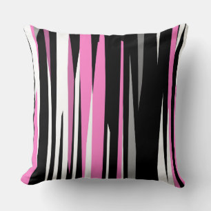 Coussin Noir rose et blanc Abstrait