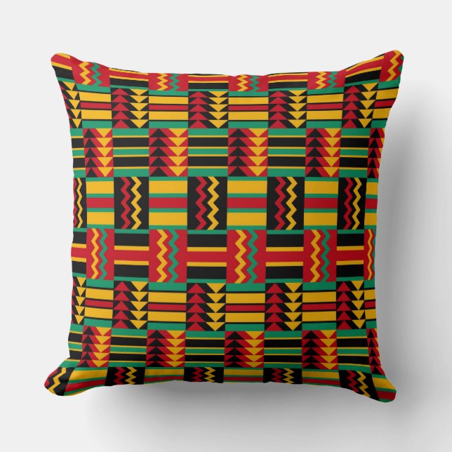 Coussin Noir rouge de vert jaune de panier de fierté (Recto)