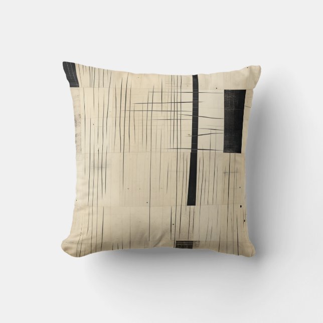 Coussin Noir simple et beige japonais (Recto)