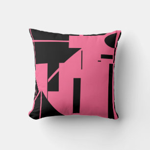 Coussin Noir sur rose Riche Stick de style humain Design d