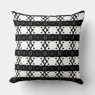 Coussin Noirs et blancs élégants Diamants & Points