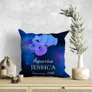 Coussin Nom avec signe Zodiaque Aquarius Cadeau Jeu d'orei