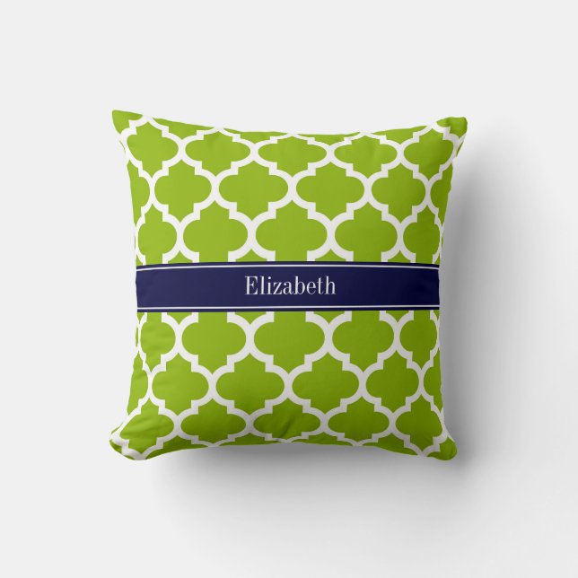Coussin Nom bleu de la marine Monogram (Recto)
