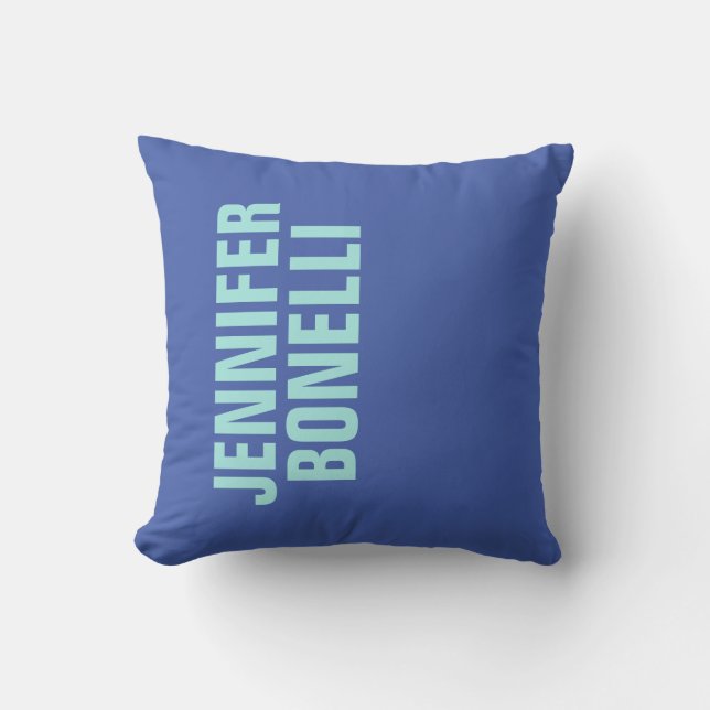 Coussin Nom bleu minimaliste professionnel (Recto)