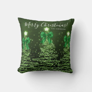 Coussin Nom d'arbres de Noël verts pour les fêtes de fin d