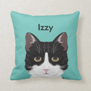 Coussins Chat Noir Blanc Zazzle Ca Coussins Chat Noir Blanc Zazzle Ca