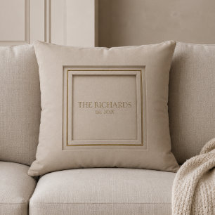 Coussin Nom de famille de luxe personnalisé