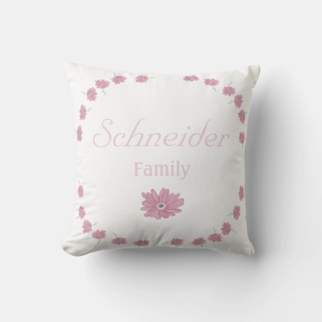 Coussin Nom de famille Fleurs de Lavande (Recto)