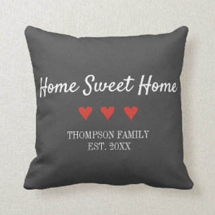 Coussin Nom de famille Home Sweet Home