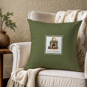 Coussin Nom de famille moderne écriture terreuse Cadeau de