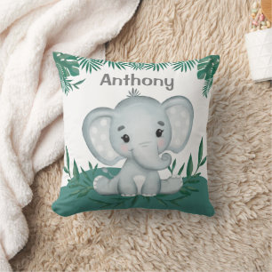 Coussin Nom de la végétation des éléphants mignons Enfants